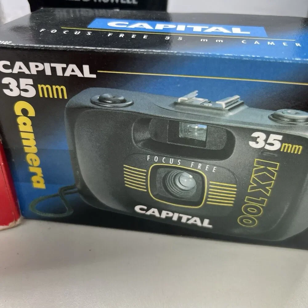 Lot 5 New Vintage 35mm Cameras w/ Cases- 1 Flash- Capital, Bell Howell -Untested
